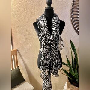 White House Black Market Zebra Pattern Scarf